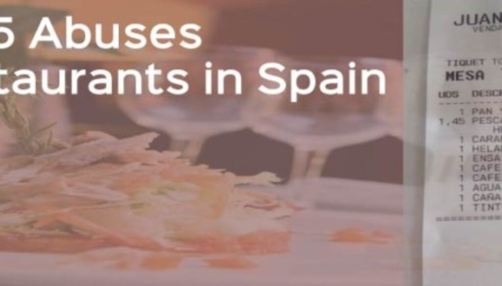 Top 15 Abuses in Bars & Restaurants in Spain
