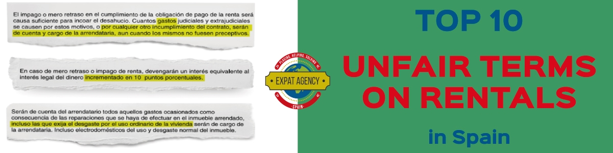 Top 10 unfair terms on rentals in Spain
